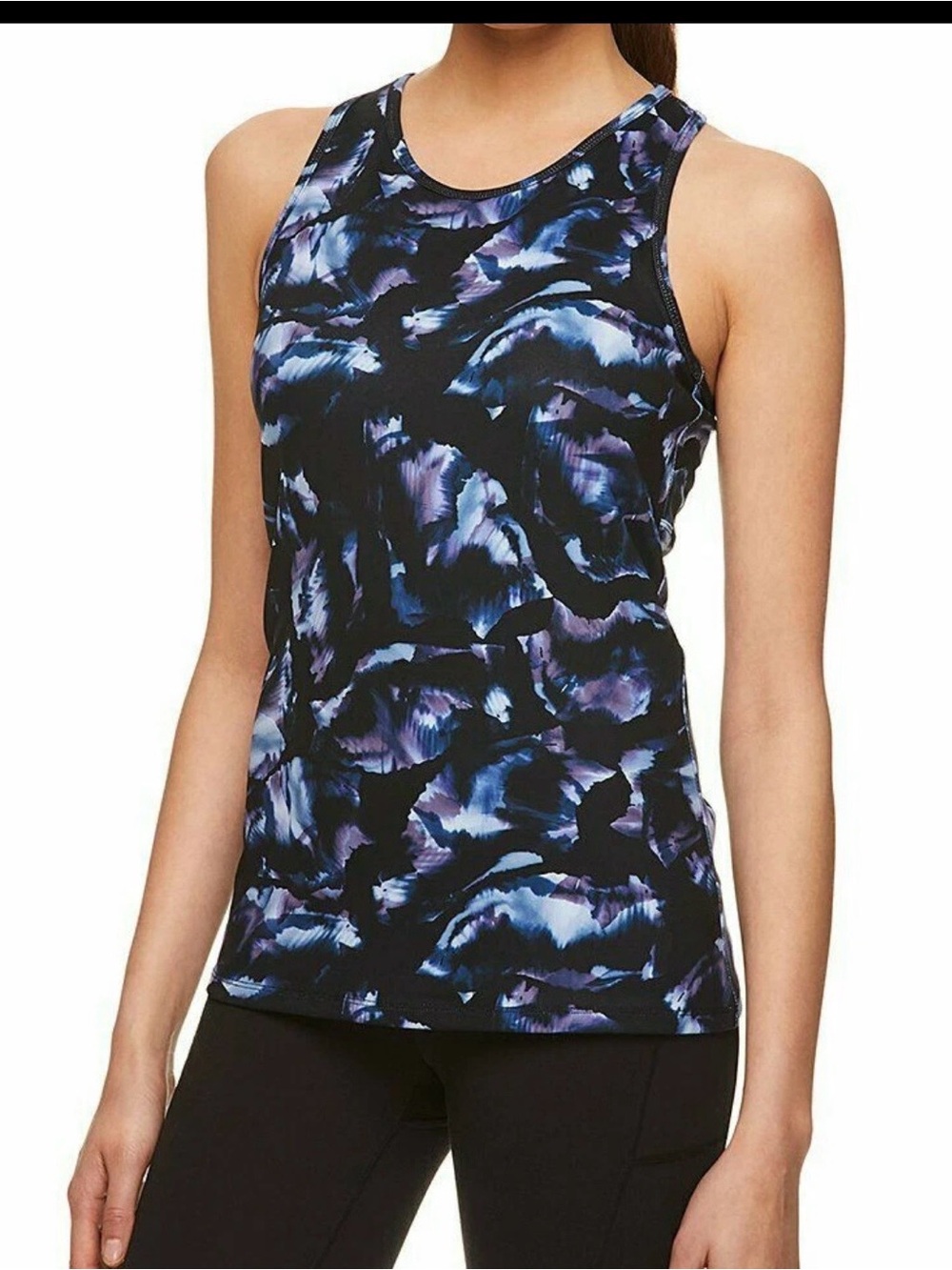 NWT GAIAM Strappy Back Bra Tank Harper Print Size Medium